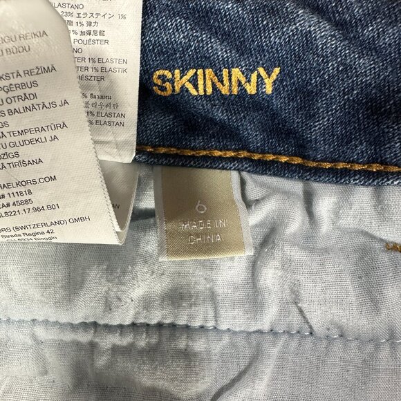 Michael Kors Jeans Womens 6 Skinny Medium  Wash Cotton Stretch Zip Pockets - Picture 6 of 9